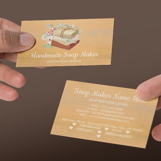 Oranje Gold Handmade Bath Bomb Soap Maker Visitekaartje