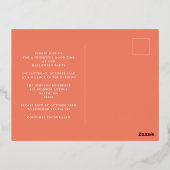 Oranje Gold Script Pumpkin Halloween Party Folie Uitnodiging Briefkaart (Achterkant)