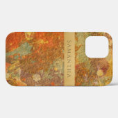 Oranje Gold Waterverf Abstracte naam Modern Case-Mate iPhone Case (Achterkant (horizontaal))