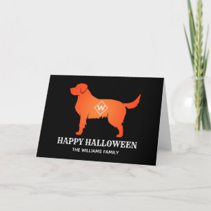 Oranje Golden Retriever Happy Halloween Kaart