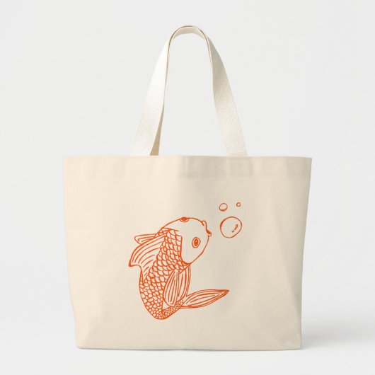 Oranje Goldfish Bag Grote Tote Bag (Voorkant)