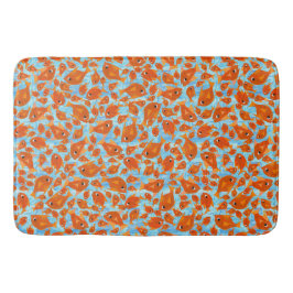 Oranje Goldfish Watery Blue Background Badmat