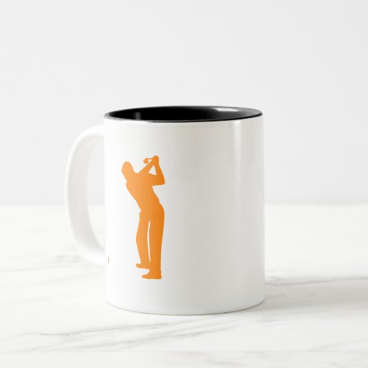 Oranje Golf Tweekleurige Koffiemok (Voorkant links)