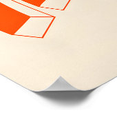 Oranje Golf Typografie Kunstprint Moderne Kinetisc Poster (Hoek)