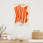 Oranje Golf Typografie Kunstprint Moderne Kinetisc Poster (Keuken)