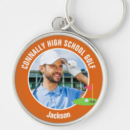 Oranje Golfer Foto Hoge School Golfteam Sleutelhanger