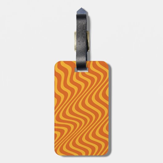 oranje golven bagagelabel (Achterkant verticaal)
