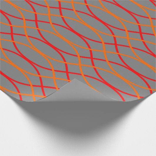 Oranje golven cadeaupapier (Hoek)