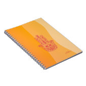 Oranje golven eenvoudige rode hamsa gepersonalisee notitieboek (Rechterzijde)