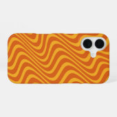 oranje golven iPhone 16 hoesje (Achterkant horizontaal)