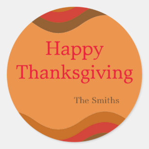 Oranje golven van de Kleur van de Koeling Aangepas Ronde Sticker