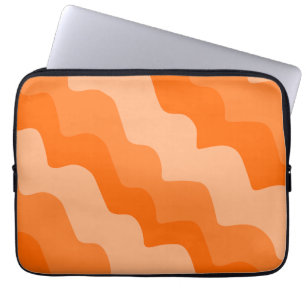 Oranje golvende oceaangolven gradiënt laptop sleeve