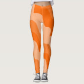 Oranje golvende oceaangolven gradiënt leggings (Voorkant)