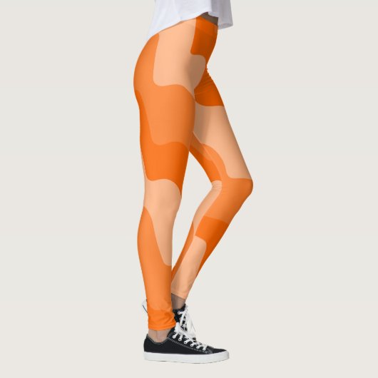 Oranje golvende oceaangolven gradiënt leggings (Rechts)
