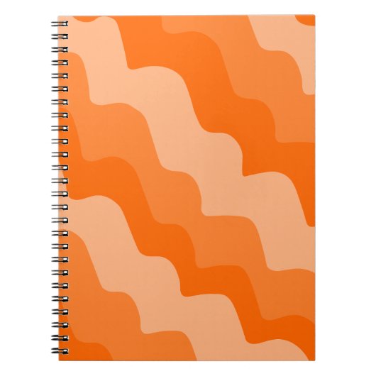 Oranje golvende oceaangolven gradiënt notitieboek (Voorkant)