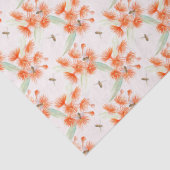 Oranje gomboom en bijen waterverf kunst wrap tissuepapier (Detail)