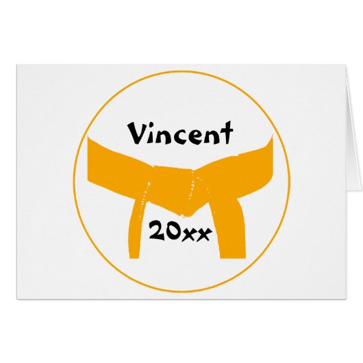 Oranje gordel voor krijgskunst (Voorkant Horizontaal)