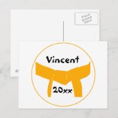 Oranje gordel voor krijgskunst briefkaart (Voorkant / Achterkant)