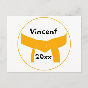 Oranje gordel voor krijgskunst briefkaart