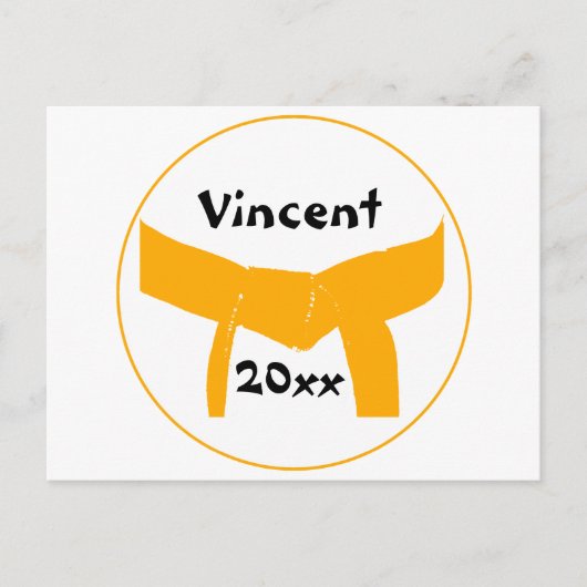 Oranje gordel voor krijgskunst briefkaart (Voorkant)