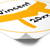 Oranje gordel voor krijgskunst poster (Hoek)