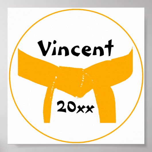 Oranje gordel voor krijgskunst poster (Voorkant)