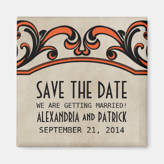 Oranje gothische cirkels sparen de Magnet van de D