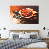 Oranje gotisch Roos Canvas Afdruk (Insitu (Slaapkamer))