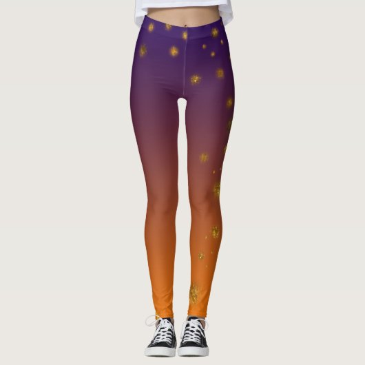 Oranje Goud Aangepaste Leggings (Voorkant)