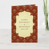 Oranje Goud Anand Karaj Sikh Bruiloft (Voorkant)