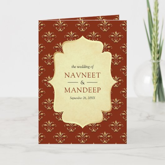 Oranje Goud  Anand Karaj Sikh Bruiloft (Voorkant)