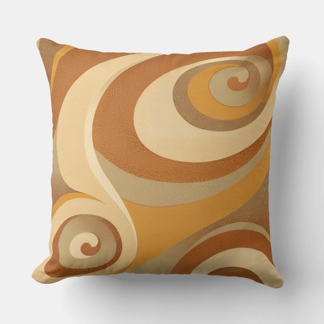 Oranje Goud Bruin 70s Esthetische Print Kussen (Voorkant)