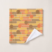 Oranje, goud, bruine rechthoeken en cirkels bad handdoek (Wasdoekje)