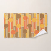 Oranje, goud, bruine rechthoeken en cirkels bad handdoek (Handdoek)