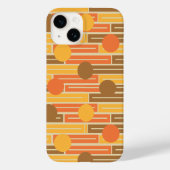 Oranje, goud, bruine rechthoeken en cirkels Case-Mate iPhone case (Achterkant)
