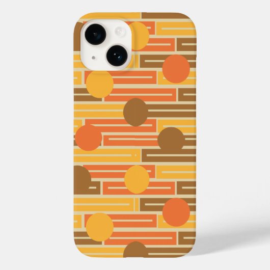 Oranje, goud, bruine rechthoeken en cirkels Case-Mate iPhone case (Achterkant)