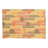 Oranje, goud, bruine rechthoeken en cirkels kussensloop (Voorkant)