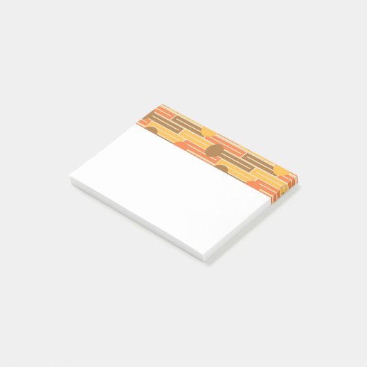 Oranje, goud, bruine rechthoeken en cirkels post-it® notes (Schuin)