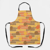 Oranje, goud, bruine rechthoeken en cirkels schort (Voorkant)