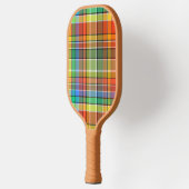 Oranje Goud Groen Blauw Paarse Zwart Wit Plaid Pickleball Paddle (Links)