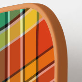 Oranje Goud Groen Blauw Paarse Zwart Wit Plaid Pickleball Paddle (Links Detail)