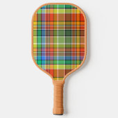 Oranje Goud Groen Blauw Paarse Zwart Wit Plaid Pickleball Paddle (Achterkant)