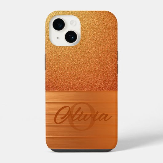Oranje Goud iPhone Hoesje (Achterkant)