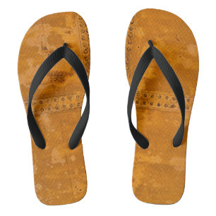 oranje goud, ruw oud metaal teenslippers