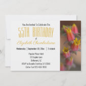 Oranje goudbloem Succulent 55e verjaardag Kaart (Voorkant)