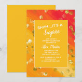 Oranje goudbruin verrassingsfeest kaart (Voorkant / Achterkant)