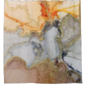 Oranje gouden alcoholinkt douchegordijn (Voorkant)