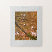 Oranje gouden bladeren jigzaagpuzzel legpuzzel (Verticaal)