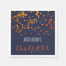 Oranje gouden Confetti op zwart afstudeerfeest