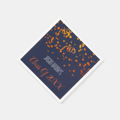 Oranje gouden Confetti op zwart afstudeerfeest Servet (Hoek)